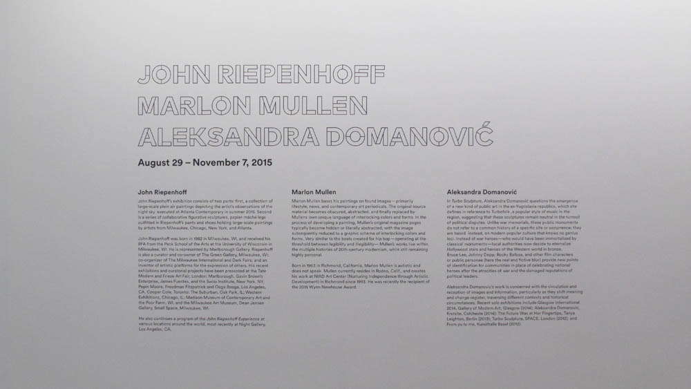 John Ripenhoff Marlon Mullen Aleksandra Domanovic museum display