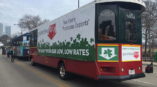 Bus banner for a parade