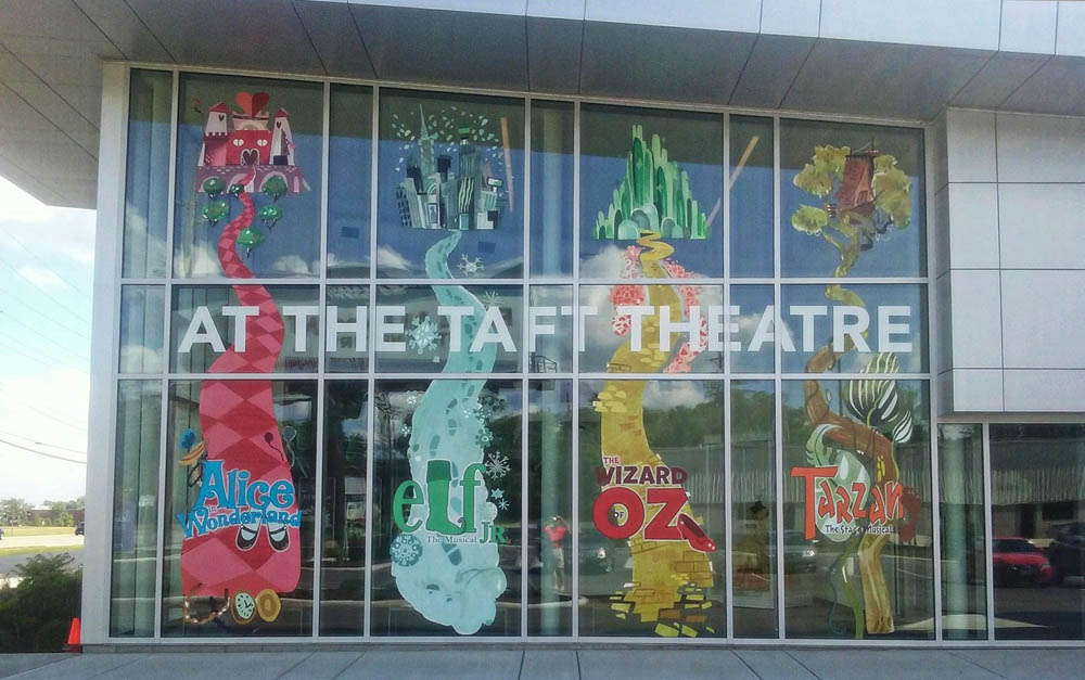 The Taft Theatre window signage