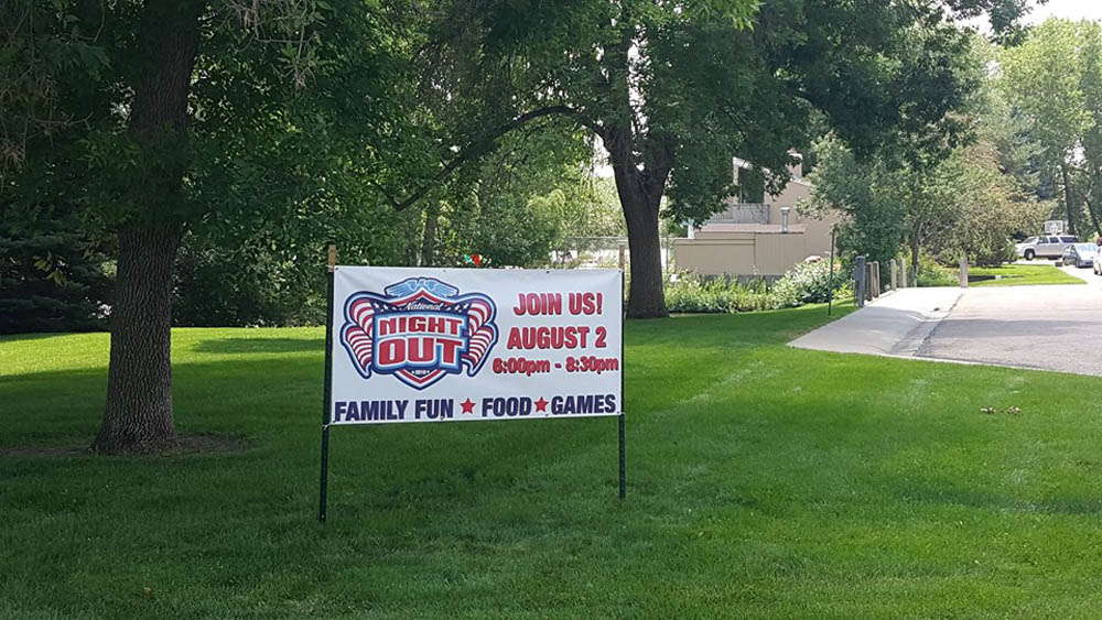 Night Out community event sign