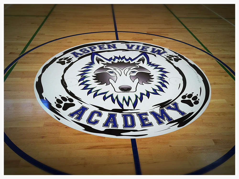 Aspen View Academy floor graphic