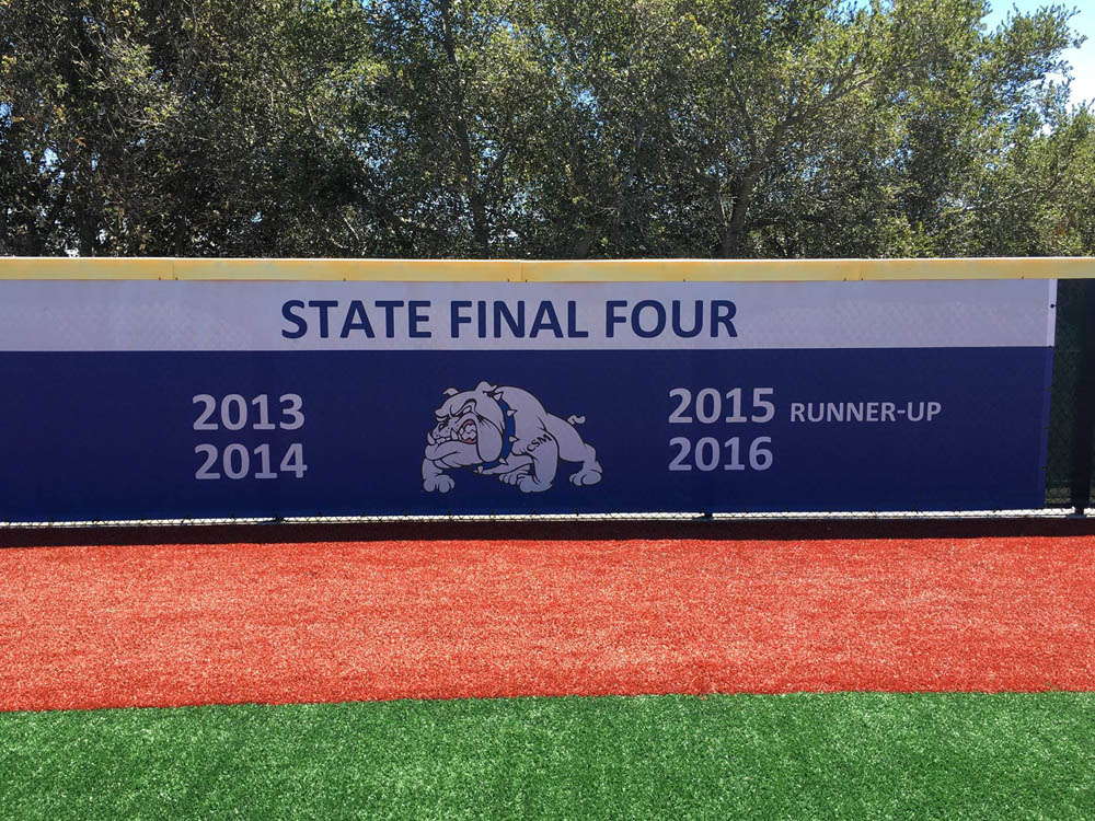 High School banner of state final four appearances