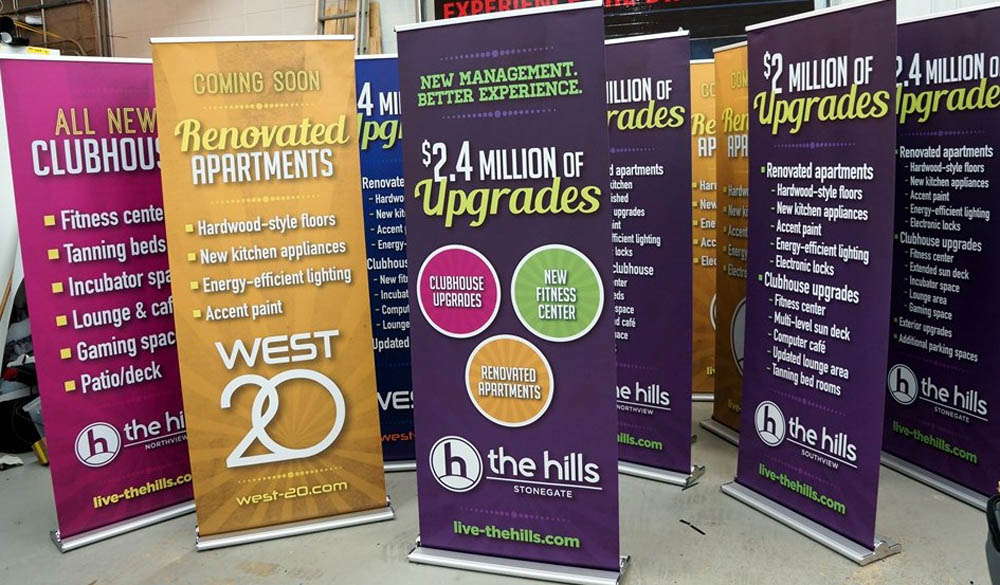 The Hills Stonegate retractable banner