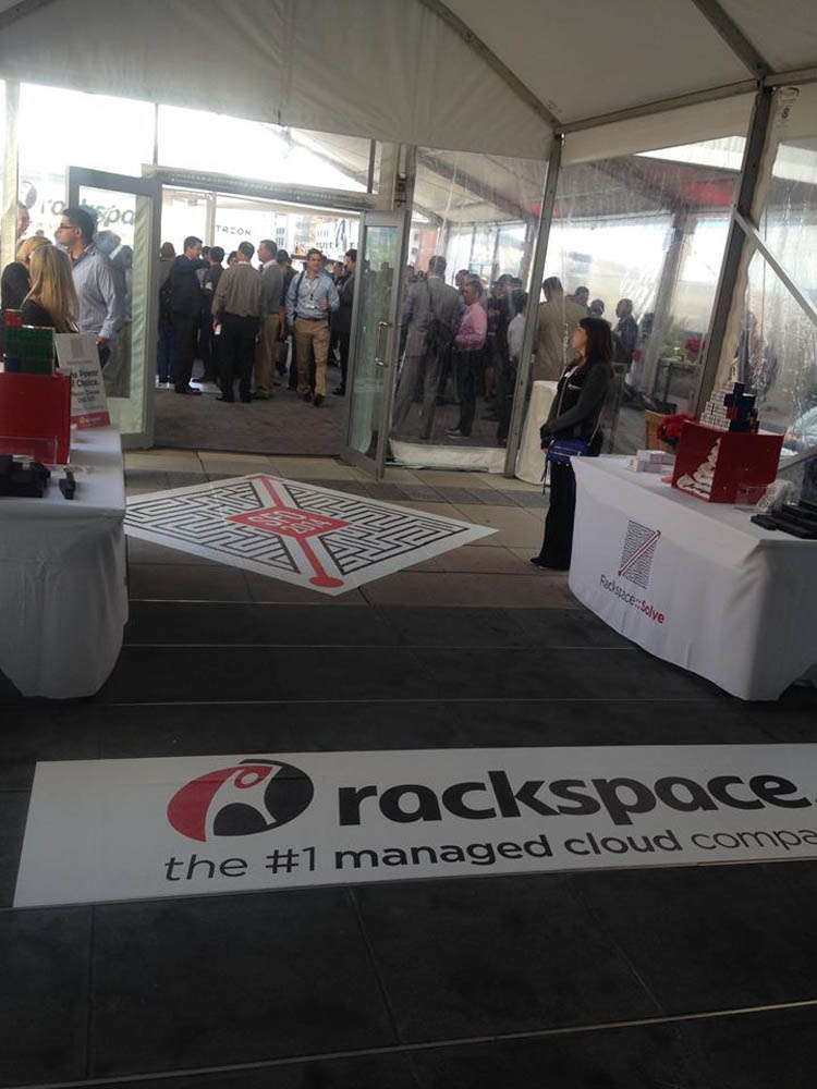 Rackspace graphics at a corporate event