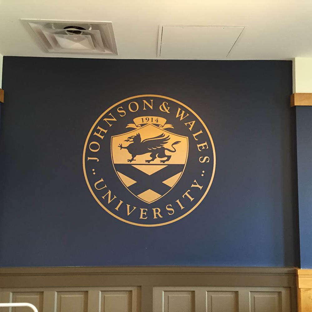 Johnson & Wales University wall logo