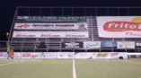 SpeedPro advertisement banner at a soccer game