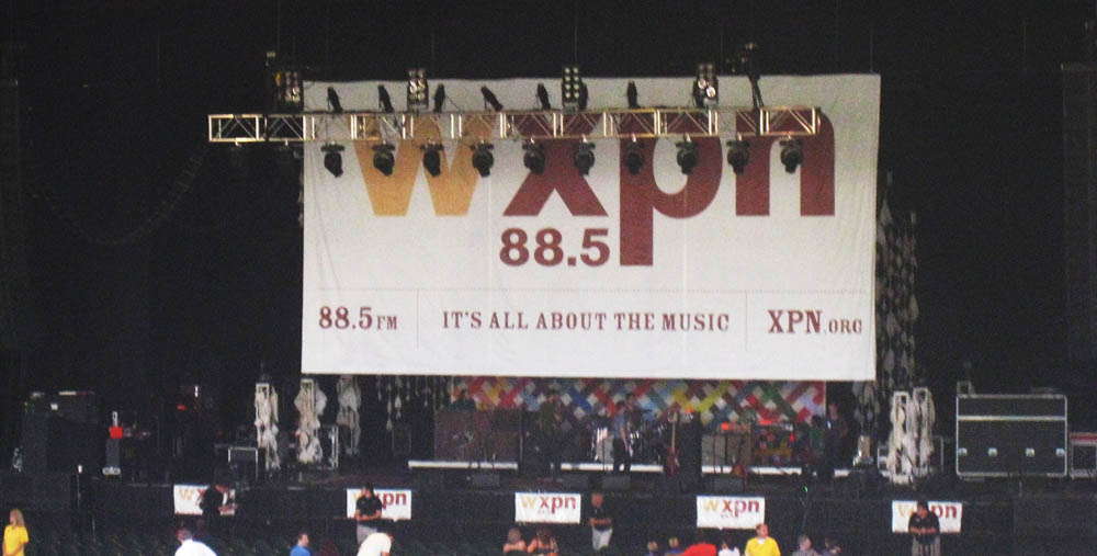 WXPN banner at a concert