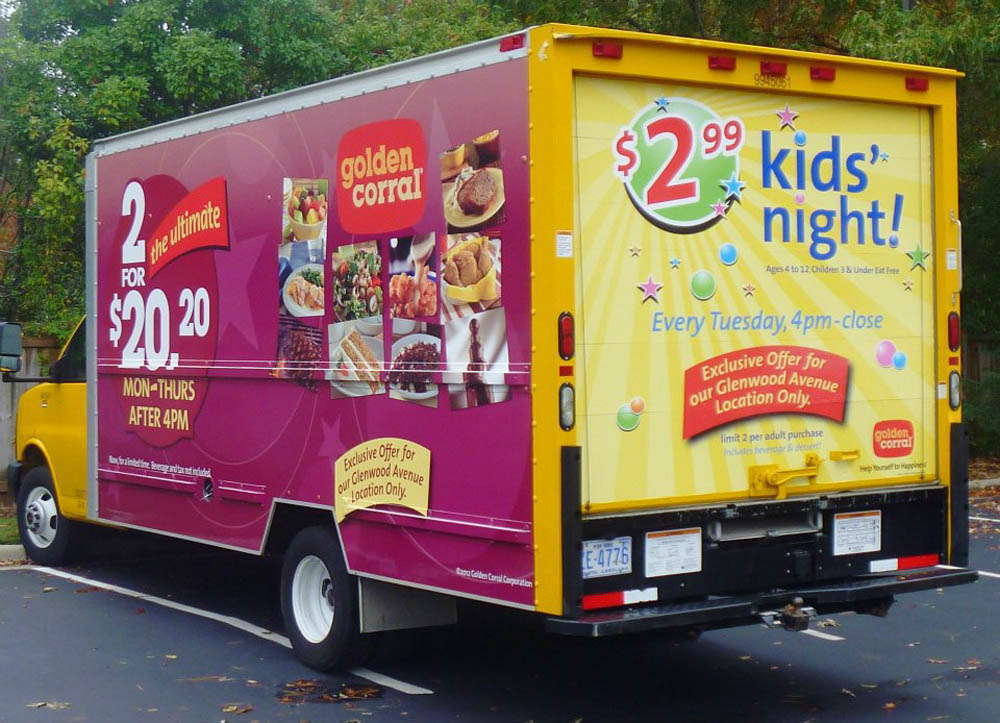 Golden Corral box truck graphics