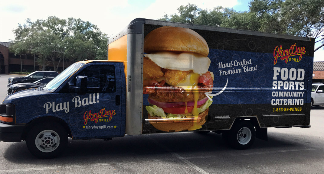 Glory Days Grill truck wrap