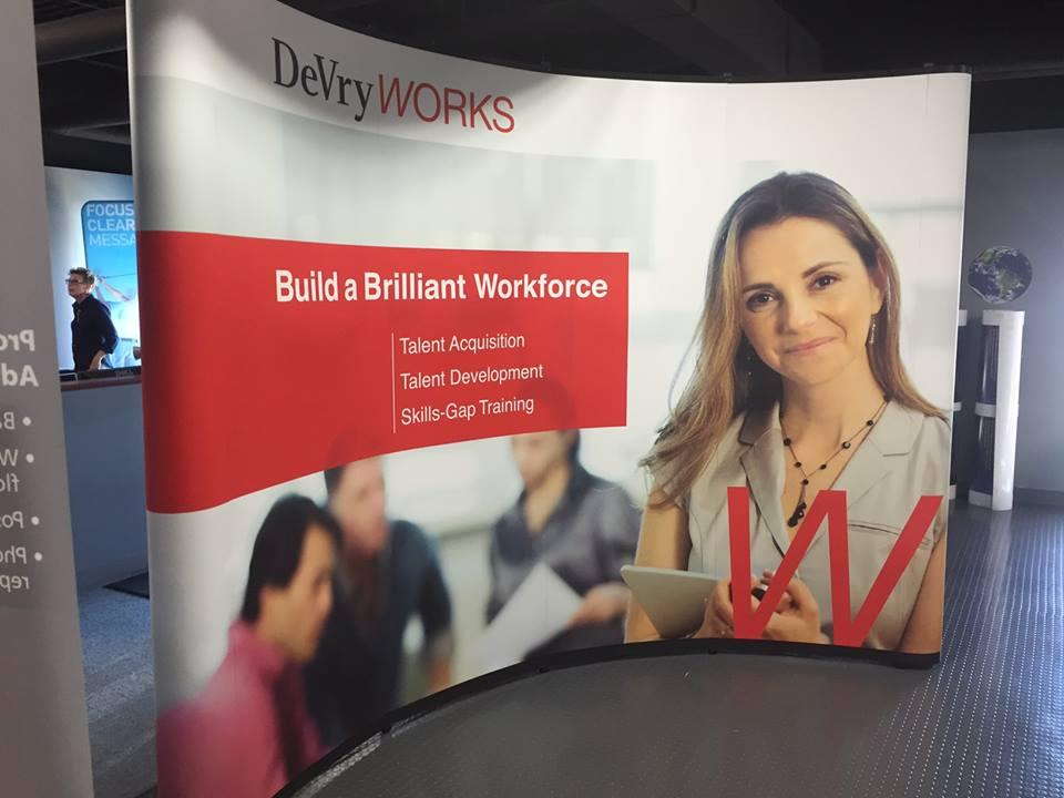 DeVry Works trade show display