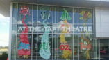 Taft theatre window graphic of disney movies