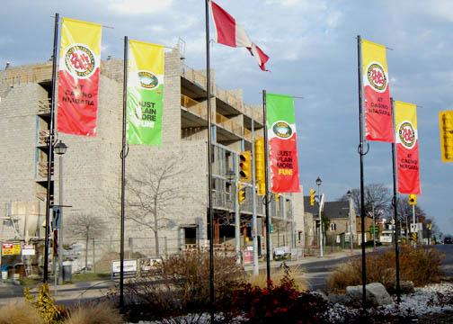 Light Post banners outside of building