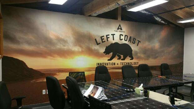 Left Coast Innovation and Technology wall mural with bear