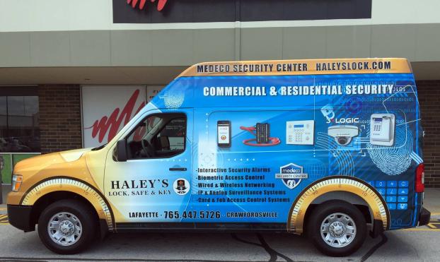 Haley's Lock Safe & Key van wrap