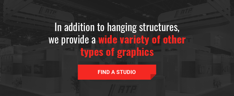 In addition to hanging structures, we provide a wide variety of other types of graphics. Find a SpeedPro studio!