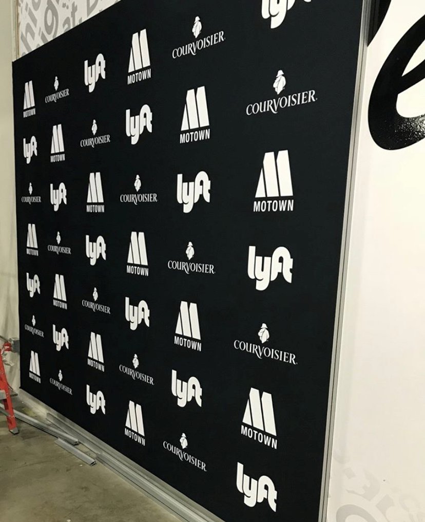 Motown, Courvoisier & Lyft step and repeat banner